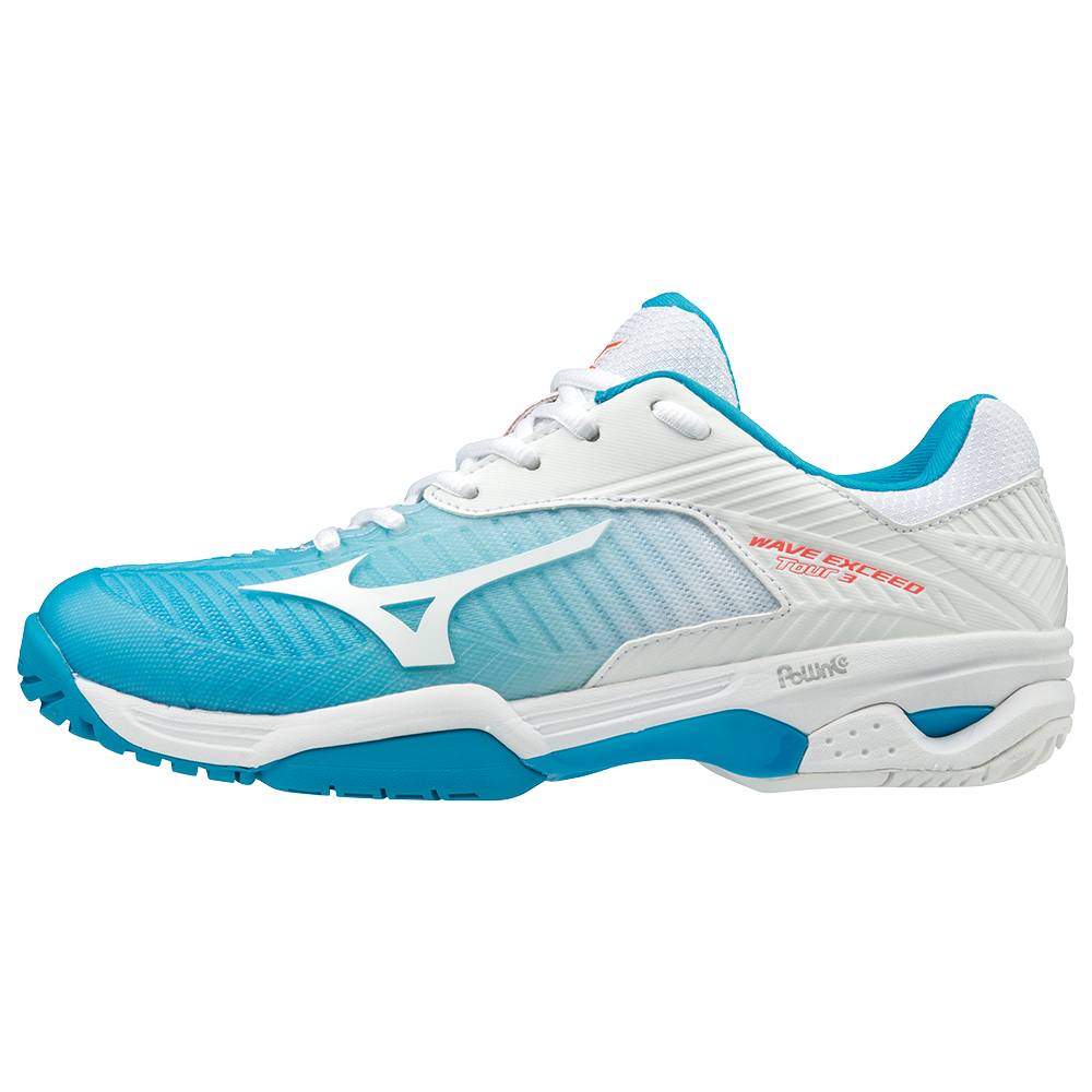 Zapatillas Tenis Mizuno Wave Exceed Tour 3 AC Mujer Azules/Coral Ofertas JWBN-19532